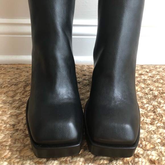 Jeffrey Campbell Black Heeled Boots with Chunky Heel - Picture 5 of 14